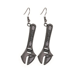 Funky Small Wrench Hook Earrings Retro Hip Hop Style Ear Jewelry Gift