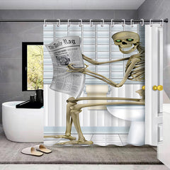 5pcs Skull Halloween Shower Curtain Set with 12 Hooks