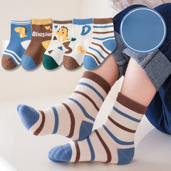 Boys Dinosaur Pattern Crew Socks for Autumn Winter