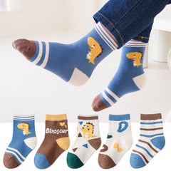 Boys Dinosaur Pattern Crew Socks for Autumn Winter