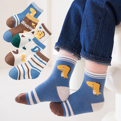 Boys Dinosaur Pattern Crew Socks for Autumn Winter