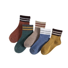 5pairs Kids Breathable Crew Socks for Boys and Girls