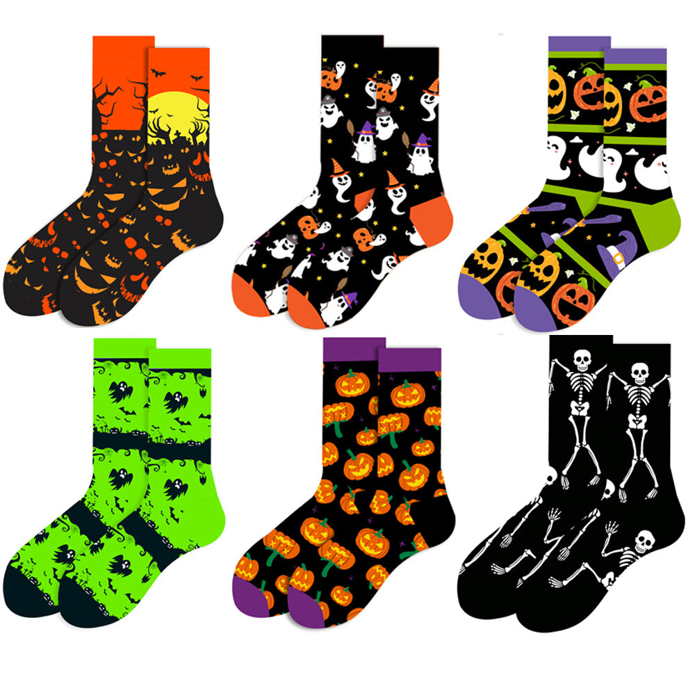 6 Pairs Boys Halloween Novelty Crew Socks