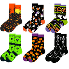 6 Pairs Boys Halloween Novelty Crew Socks
