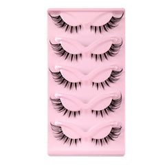 5 Pairs Cat Eye Lashes Natural Eyelashes Winged End Eye Elongated Eyelashes