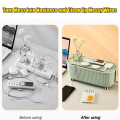 Plastic Cable Storage Box Cord Tidy Hide Cords Power Strip Organizer