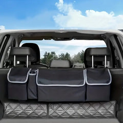 Car Trunk Hanging Organizer Backseat Storage Bag 4 Pockets 3 Straps Foldable