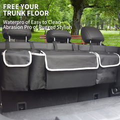 Car Trunk Hanging Organizer Backseat Storage Bag 4 Pockets 3 Straps Foldable
