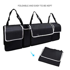 Car Trunk Hanging Organizer Backseat Storage Bag 4 Pockets 3 Straps Foldable