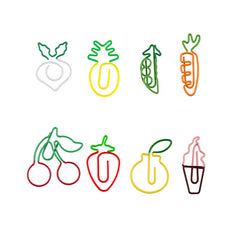 Cartoon Carrot Paperclip Fruit Bookmark Set