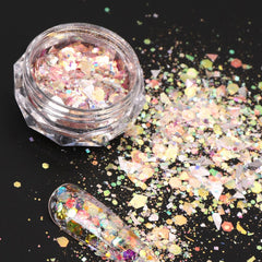 Iridescent Nail Glitter Flakes for DIY Nail Art