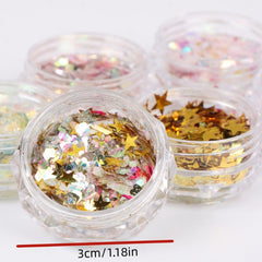 Iridescent Nail Glitter Flakes for DIY Nail Art