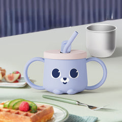 250ml Kids Stainless Steel Water Cup with Straw