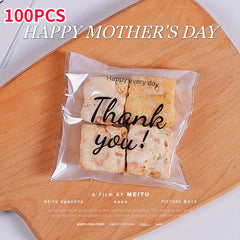 100pcs Snowflake Cookie Bags - Ideal for Mother's Thank You