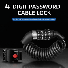 Helmet Lock Chain 4 Digit Password Combination Bike Motorcycle Anti theft Cable