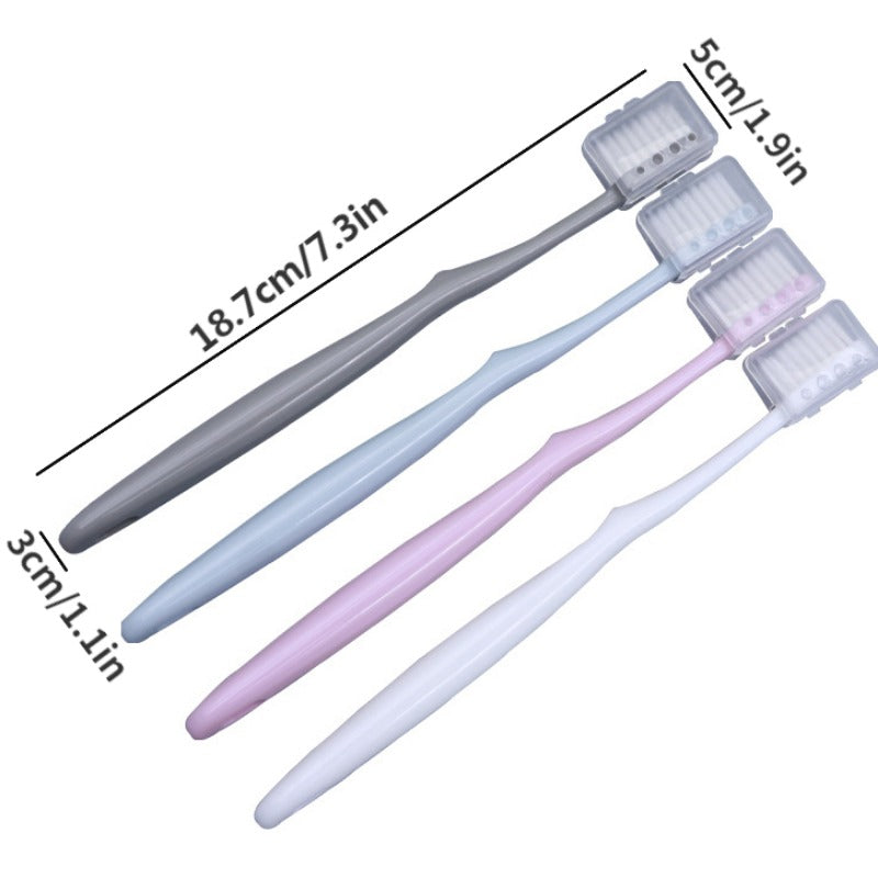 4pcs Bamboo Charcoal Thin Soft Toothbrush Adults Household Portable Travel