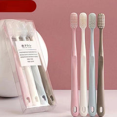 4pcs Bamboo Charcoal Thin Soft Toothbrush Adults Household Portable Travel