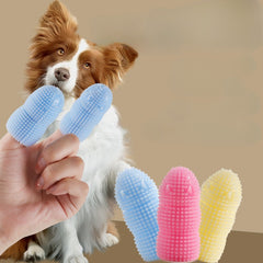2pcs Pet Finger Toothbrush Dog Cat Teeth Cleaning TPR Material Cover
