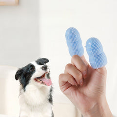 2pcs Pet Finger Toothbrush Dog Cat Teeth Cleaning TPR Material Cover