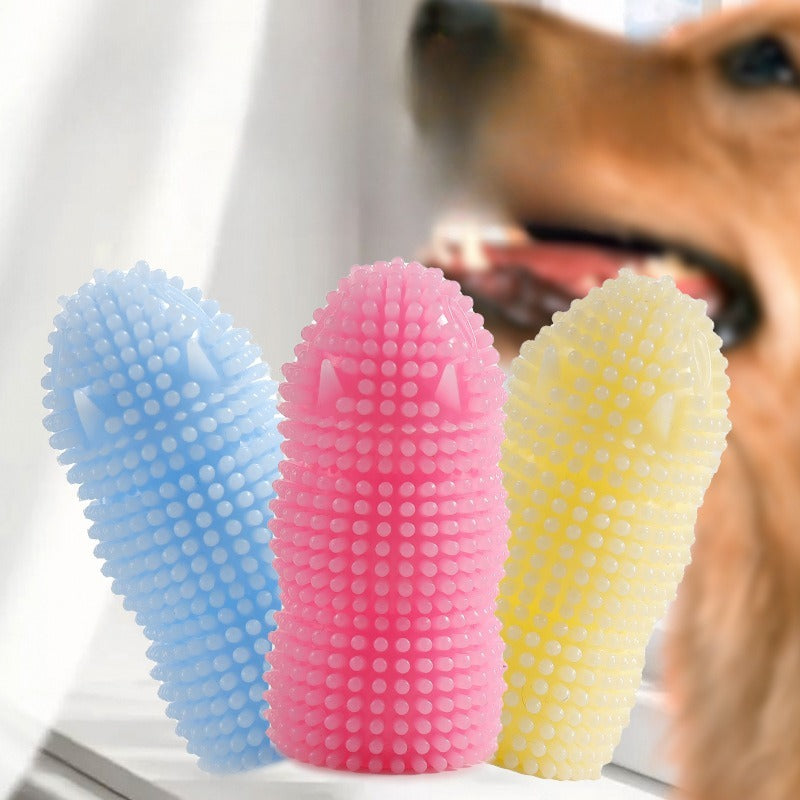 2pcs Pet Finger Toothbrush Dog Cat Teeth Cleaning TPR Material Cover