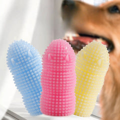 2pcs Pet Finger Toothbrush Dog Cat Teeth Cleaning TPR Material Cover