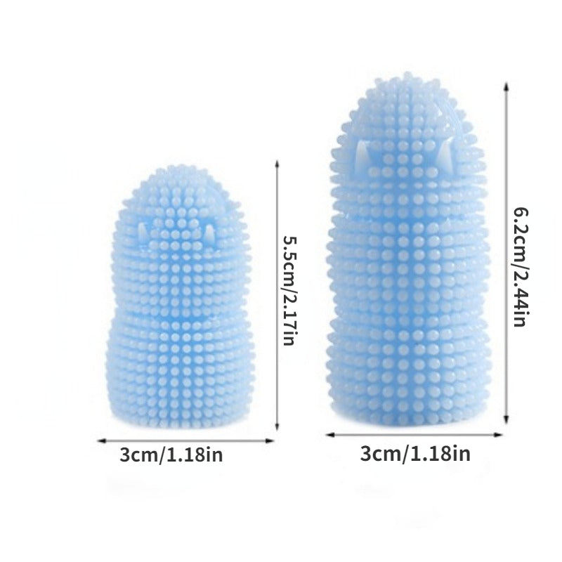 2pcs Pet Finger Toothbrush Dog Cat Teeth Cleaning TPR Material Cover