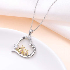 Ladybug Heart Pendant Necklace Gift for Girls Birthday Christmas