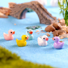 20pcs Resin Ducks Tiny Ducks Slime Charms DIY Craft Micro Landscape Garden Decor