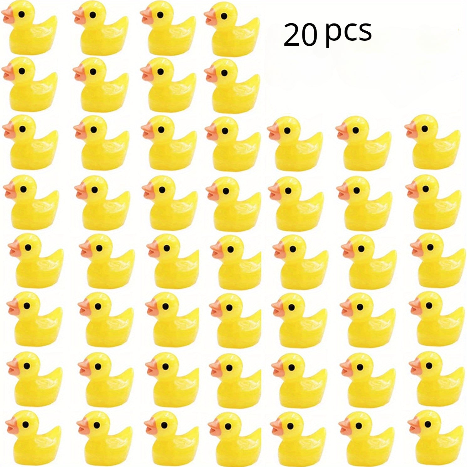 20pcs Resin Ducks Tiny Ducks Slime Charms DIY Craft Micro Landscape Garden Decor
