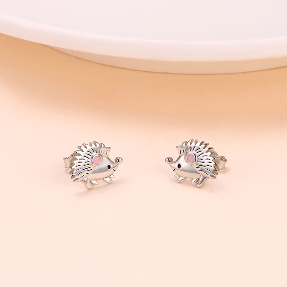 Cartoon Hedgehog Stud Earrings For Girls Birthday Gift