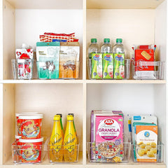 2pcs Refrigerator Organizer Bins Clear Plastic Bins With Handle