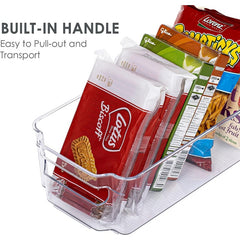 2pcs Refrigerator Organizer Bins Clear Plastic Bins With Handle
