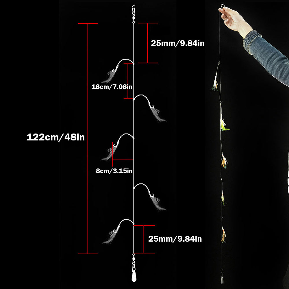 5 Bags Luminous Chatterbait Fishhook Bionic Squid Silicone Soft Fishing Lure