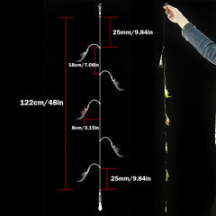 5 Bags Luminous Chatterbait Fishhook Bionic Squid Silicone Soft Fishing Lure