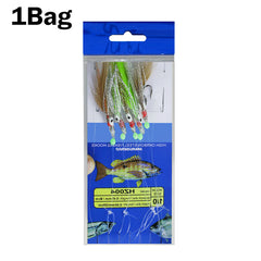 5 Bags Luminous Chatterbait Fishhook Bionic Squid Silicone Soft Fishing Lure
