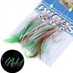5 Bags Luminous Chatterbait Fishhook Bionic Squid Silicone Soft Fishing Lure