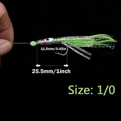 5 Bags Luminous Chatterbait Fishhook Bionic Squid Silicone Soft Fishing Lure