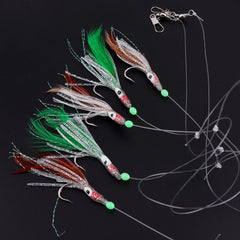 5 Bags Luminous Chatterbait Fishhook Bionic Squid Silicone Soft Fishing Lure
