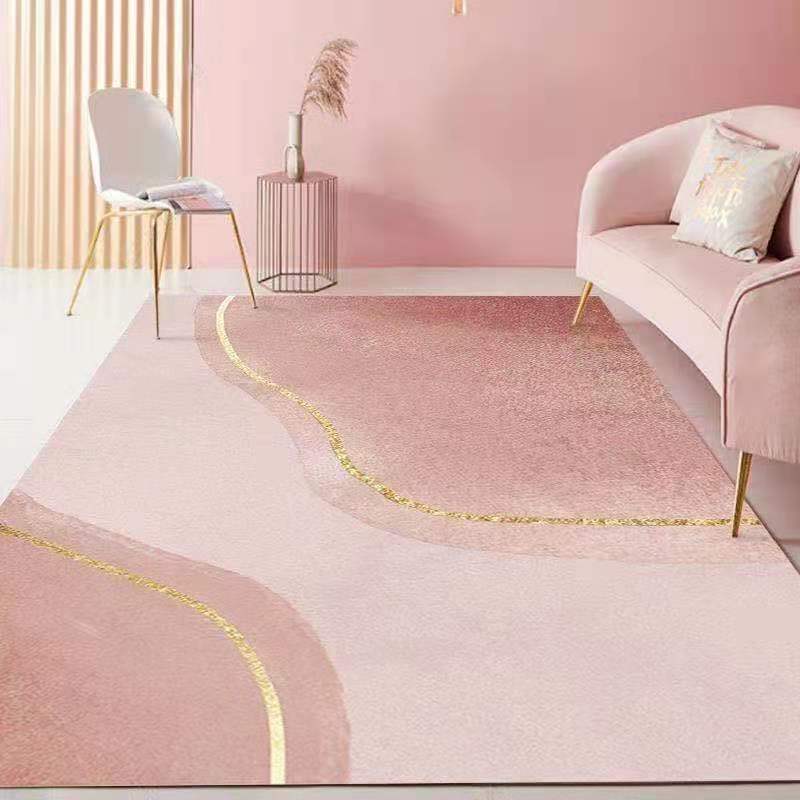 Nordic Style Pink Sofa Coffee Table Mat Abstract Large Area Non-slip Rug 80x160