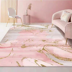 Nordic Style Pink Sofa Coffee Table Mat Abstract Large Area Non-slip Rug 80x160