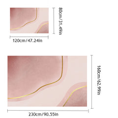 Nordic Style Pink Sofa Coffee Table Mat Abstract Large Area Non-slip Rug 80x160
