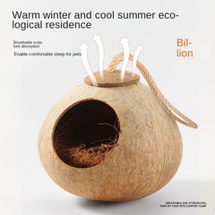 Coconut Bird Nest Hut Hanging House Shelter Nest With Ladder