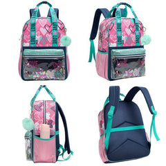 Heart Pattern School Bags Set for Boys - Backpack, Lunch Bag, Pencil Case Set