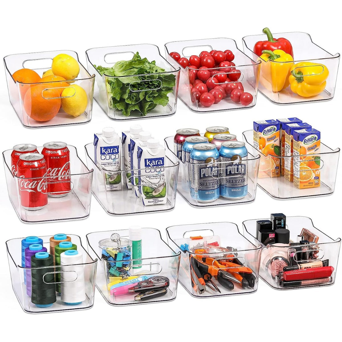 Clear Bin Fridge and Pantry Organizer Food Safe Storage
