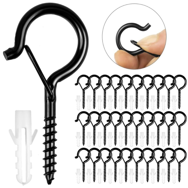 6pcs European Safety Buckle Thread Goat Eye Screw Hook Set