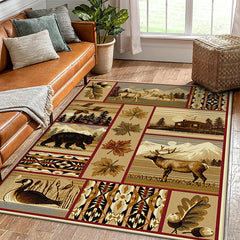 Vintage Rustic Area Rugs Soft Carpet Non-slip for Living Room