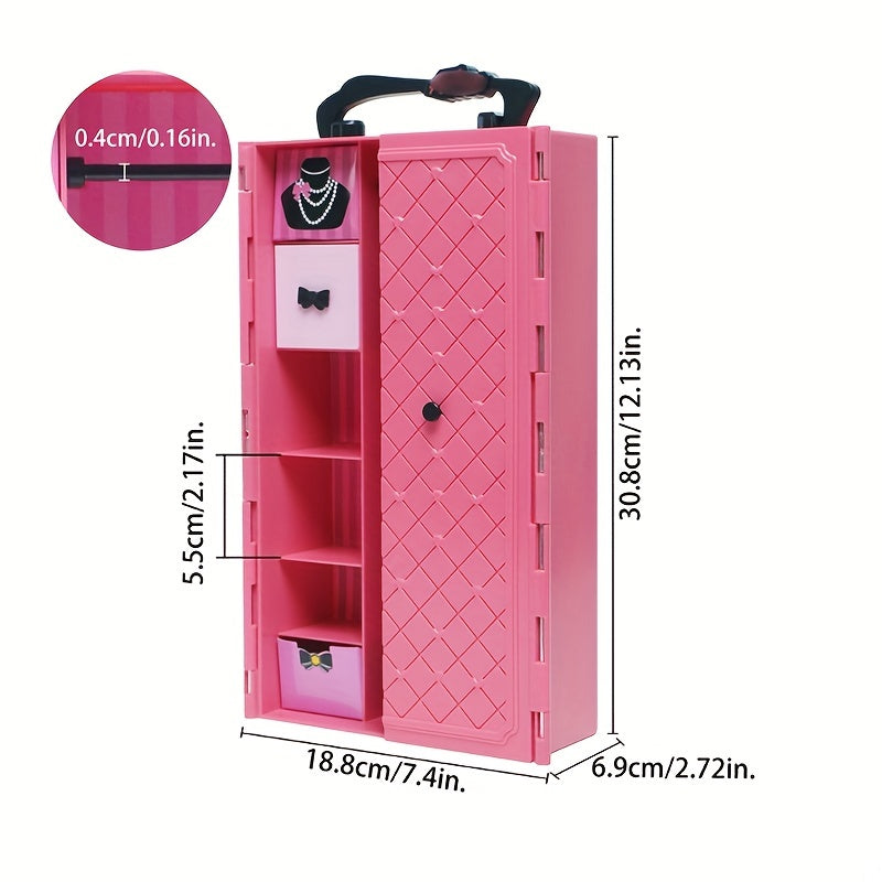 Dollhouse Doll Furniture Plastic Wardrobe Closet DIY Gift For Children P