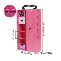 Dollhouse Doll Furniture Plastic Wardrobe Closet DIY Gift For Children P
