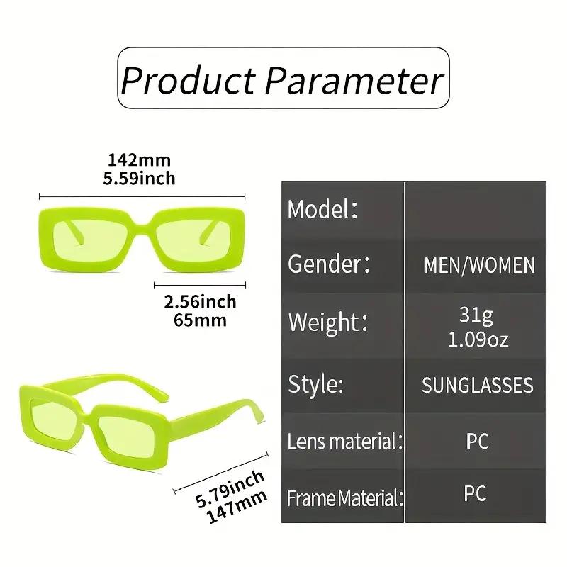 Y2K Rectangle Sunglasses Unisex Casual UV400