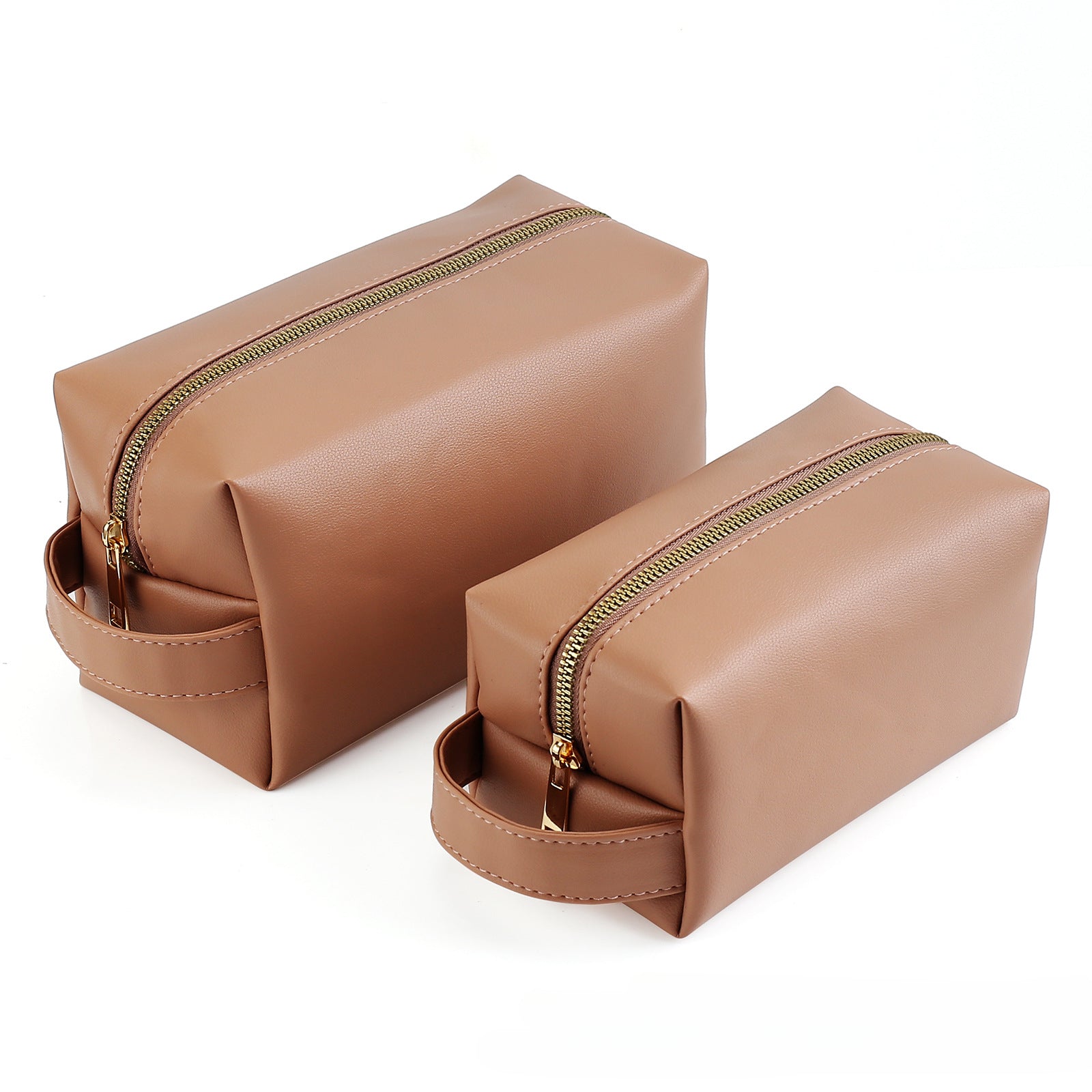 Minimalism PU Leather Cosmetic Bag for Women, Portable Makeup Storage Purse